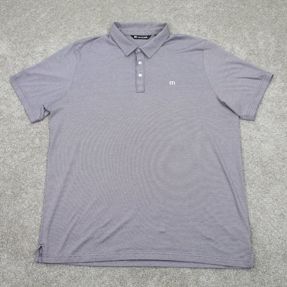 Travis Mathew Polo Shirt Mens 2XL XXL Purple Pima Cotton Blend S/S Pullover